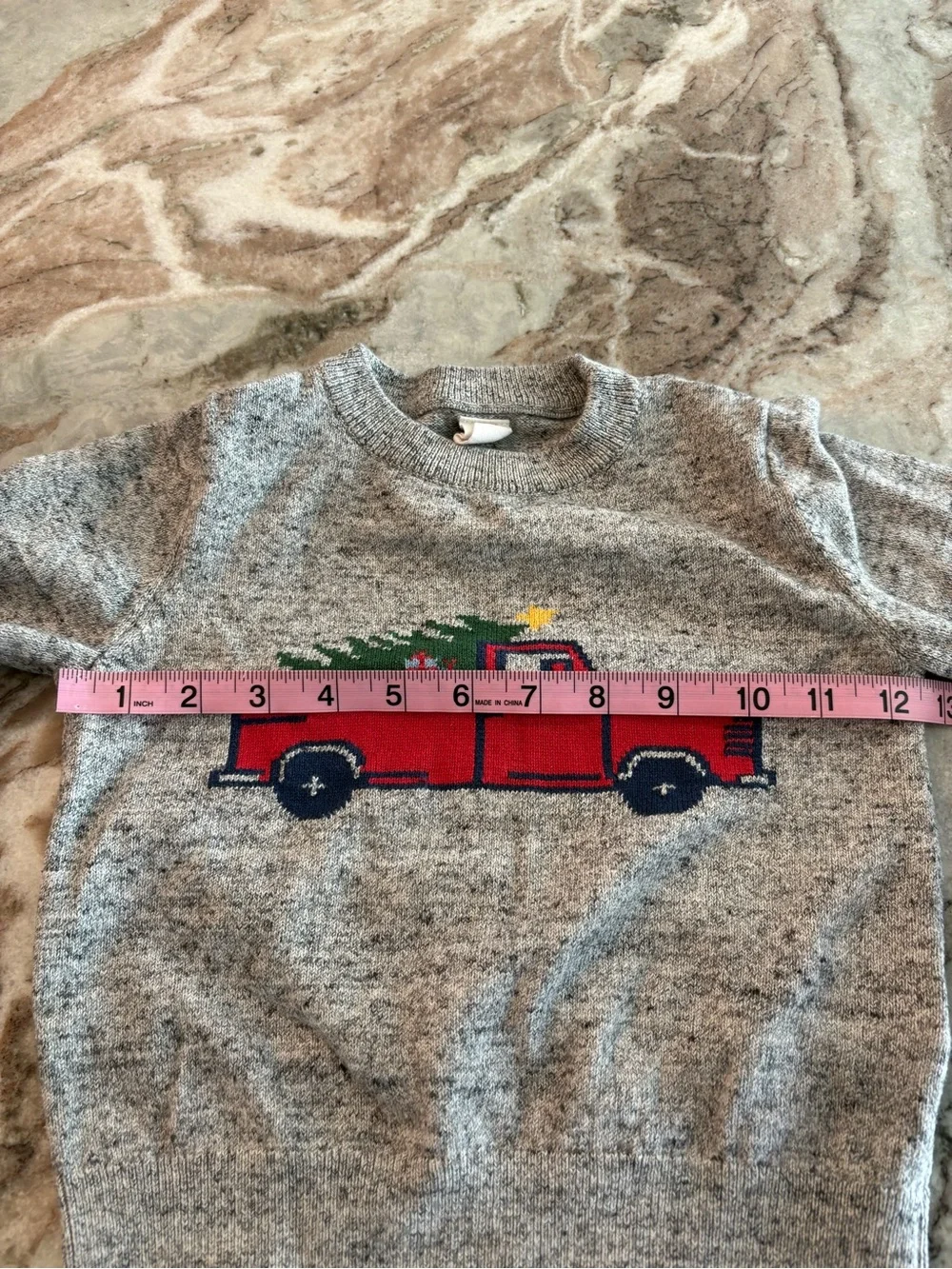 Gap Kids Holiday Christmas Truck Sweater Gray 2 Toddler Crewneck